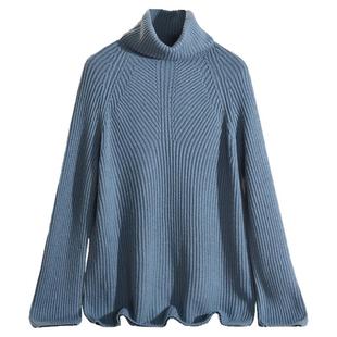 奥莱专柜品牌撤柜正品 HZ冬装新款 简约肌理感高领羊毛打底毛衣女