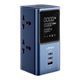 LDNIO立式电源插座板转接头英标排插数显屏PD45W充电器香港式拖板