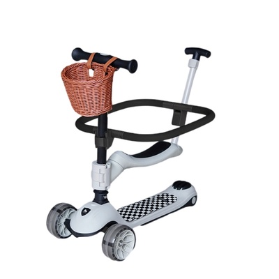 贝易儿童滑板车1-3-12岁男女童溜溜车滑滑车宝宝三合一可坐可骑滑