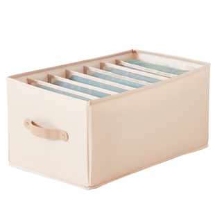 裤子收纳盒分格多格上衣服整理箱布艺衣柜收纳神器分层分隔收纳筐