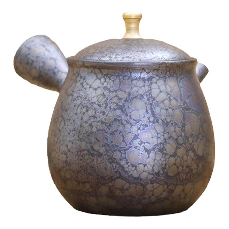 日本常滑烧 昭龙 ル219朱泥金钮 150ml 纯手工日式紫砂侧把陶茶壶