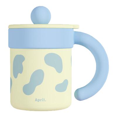 April喝水带盖保温杯带手柄便携