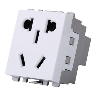 长城118型开关插座配件/五孔单开模块功能键组合钢架雅白色面板