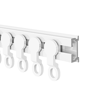 免打孔窗帘轨道静音滑轨超薄顶装侧装铝合金导轨床帘飘窗侧面自粘