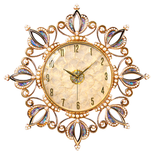 欧式轻奢挂钟客厅餐厅挂墙大气时钟表美式高级感艺术装饰家用挂表