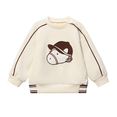 【朗姿集团】ETTOI爱多娃童装男童长袖百搭上衣春秋logo圆领套头