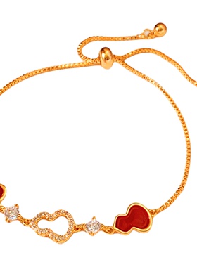 古婷新中式红色葫芦锆石手链女款2025新款手饰轻奢小众精致高级感