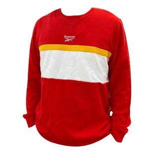 锐步Reebok新年五行白红刺绣小标男女圆领长袖运动套头卫衣GF3164