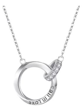 莫比乌斯环项链女双环锁骨链轻奢小众配饰2024年新款送女友礼物