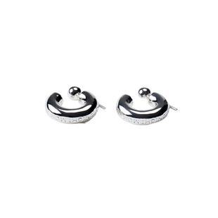 自制重工韩国midnight moment小众设计师主理人同款镀银耳环