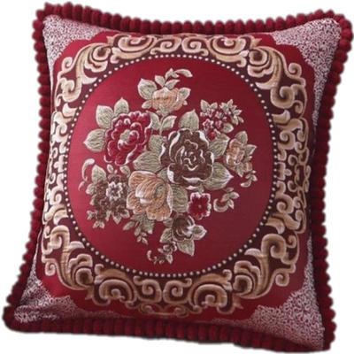 欧式中式沙发抱枕刺绣靠垫加厚长方形客厅汽车腰靠床头枕双面提花