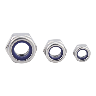 304/316不锈钢尼龙锁紧螺母六角防滑防松自锁螺丝帽M3M4M5M6M8M10