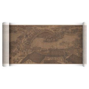 张择端《清明上河图》原色超清版微喷原大复制品全景临摹古画长卷