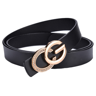 水钻女士皮带2022年新款时尚双g字母皮带女裤ins风百搭简约裙腰带