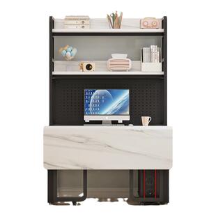 适宜家用折叠书桌电脑桌书架书柜学生写字台桌卧室床头办公置物架