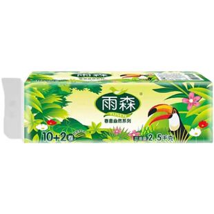 雨森春意盎然原生木浆卫生纸5斤12卷大长卷宿舍家用厕纸手纸5层