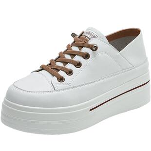 隐形内增高女鞋2026新款春季百搭显瘦小白鞋女圆头两穿踩脚厚底鞋