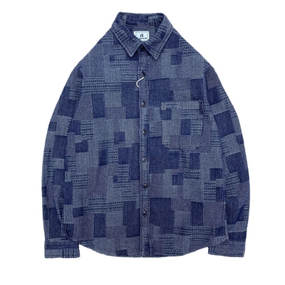 日系复古boro百家布提花衬衫