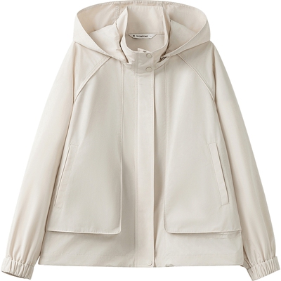 【播奥莱】播商场同款轻户外连帽立领风衣女25早春外套BDS1FD1535