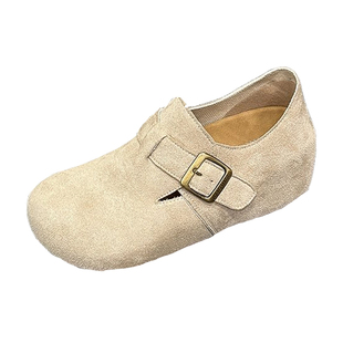 内增高7CM厚底全包勃肯鞋女鞋2026新款早春季小个子乐福博肯单鞋