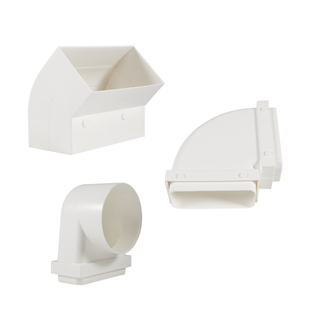 新风过梁扁管卫生间排气明装方管吊顶小空间通风扁管圆转方120*54