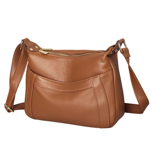 妈妈包包女士2025新款真皮女款单肩斜挎包复古大容量牛皮斜背包女