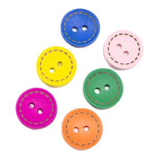 天然木质纽扣 木扣子两眼纽扣 儿童手工材料毛衣纽扣 手工DIY辅料