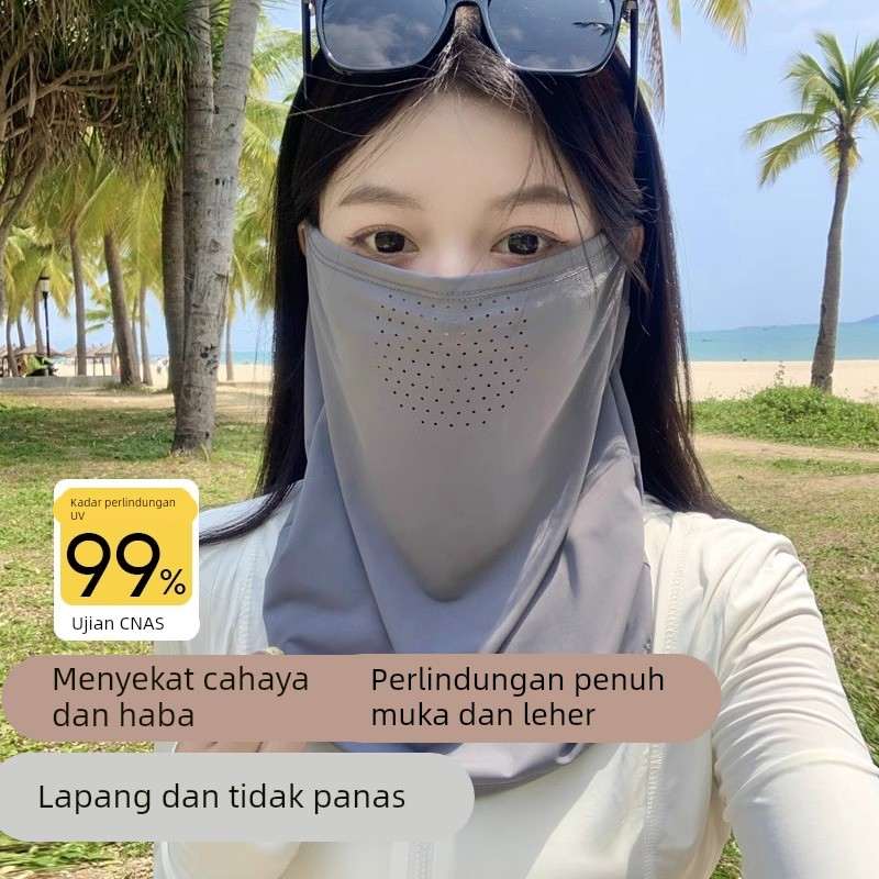 冰丝防晒面罩女夏天骑行抗紫外线遮全脸脸基尼口罩头套遮脖子围脖