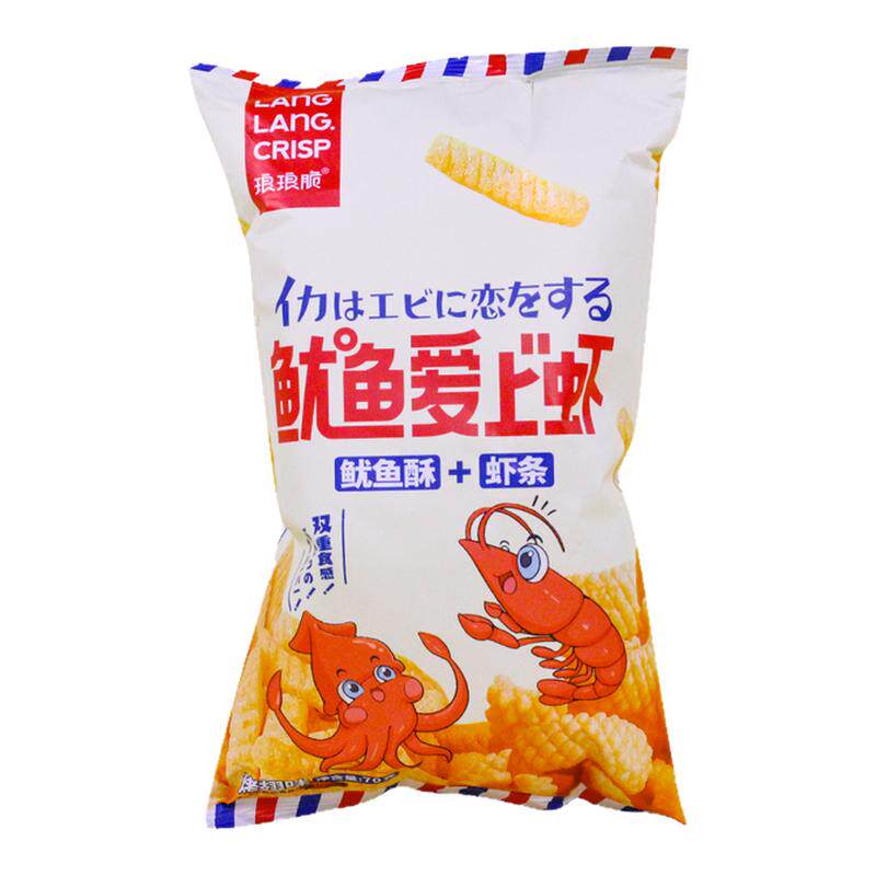 琅琅脆鲜虾片70g虾条鱿鱼爱上虾小鱼小虾休闲零食小吃膨化食品