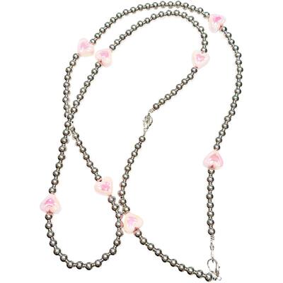 张婧仪同款手机斜挎链条银色爱心小众高级感适用手机壳链时尚百搭包包cpdd相机挂件可背挂绳户外结实超好看女