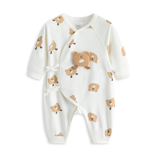 【胎柔棉】麦拉贝拉0-6月初生婴儿纯棉连体衣新生宝宝和尚服哈衣