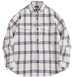 太平鸟男装外穿式衬衫春格纹小香风 B1CHE1215