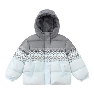 笛莎童装女童羽绒服冬季新款儿童女孩中大童短款连帽复古外套加厚