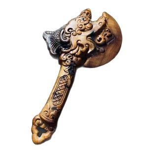 天然百年雷击枣木桃木大斧头小斧子摆件挂件平安道家法器吊坠桌摆