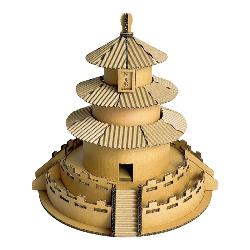 变废为宝天坛祈年殿模型 环创益智古建筑手工制作幼儿园DIY材料包