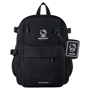 hellokitty正版黑色背包女款初中小学生书包大容量2026新款双肩包