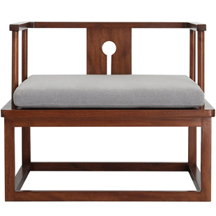 新中式太师椅禅意主人位实木茶椅红胡桃禅椅单人圈椅打坐禅修椅子