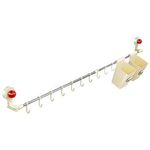 吸盘厨房伸缩挂杆窗台空间利用神器免打孔抹布毛巾置物架一排挂钩