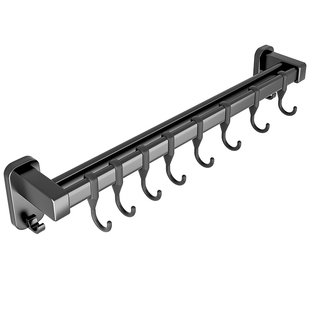 太空铝厨房挂钩挂杆置物架免打孔菜板放置刀架勺子铲子收纳挂架子
