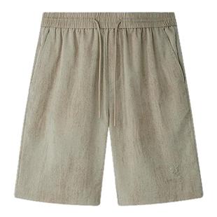 HLA/海澜之家山不在高抽绳休闲中裤25夏季新款晕染轻薄五分短裤男