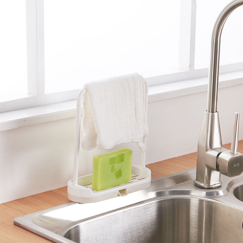 厨房双层洗碗百洁布沥水水槽海绵球台面收纳钢丝储置物架物架