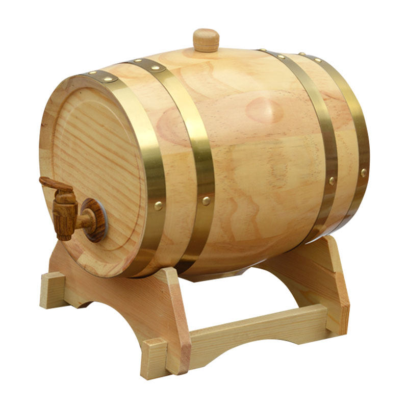 5L卧式橡木桶酒桶家用葡萄酒白酒红酒啤酒桶装酒储存酒橡木空酒桶