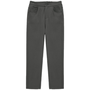 布景休闲裤女厚款冬季新品简约通勤纯色松紧腰设计弹力裤子1359