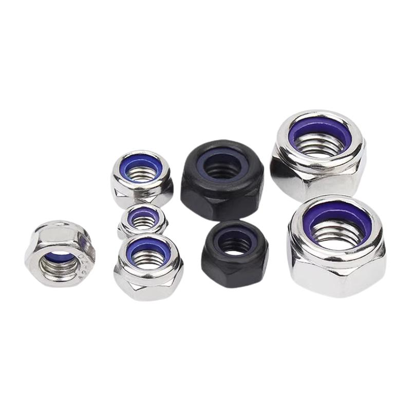 304/316不锈钢尼龙锁紧螺母六角防滑防松自锁螺丝帽M3M4M5M6M8M10