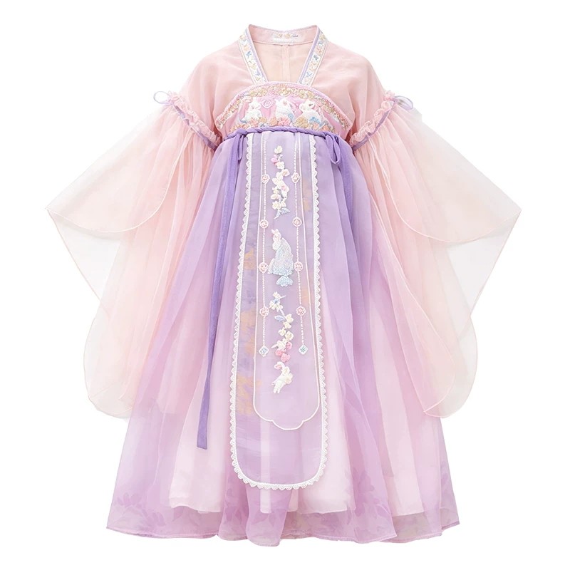 女童汉服夏季唐装超仙古装连衣裙