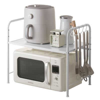 懒角落可伸缩双层微波炉置物架