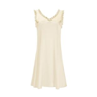 MANITO/曼尼陀Duchess桑蚕丝连衣裙木耳边V领背心裙优雅真丝睡裙