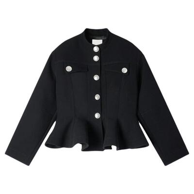 SANDRO圆领鱼尾下摆短款外套