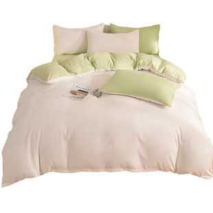 水洗棉床上四件套被套罩床单学生宿舍单人非纯棉全棉三件套2025夏