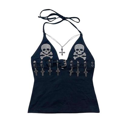 欧美朋克哥特骷髅背心